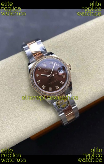 Rolex Super Clone Datejust 31MM Brown Dial Rose Gold Oyster Super Clone Watch 