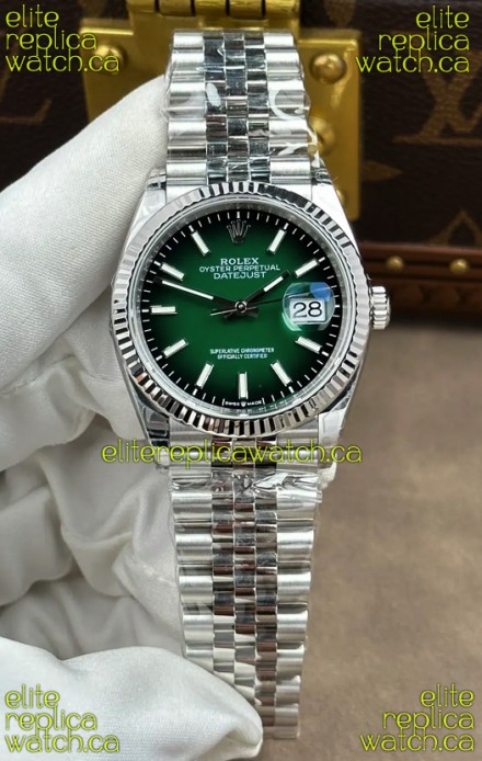 Rolex Datejust 126234 Ombre Green Dial Jubilee Super Clone Watch 41MM