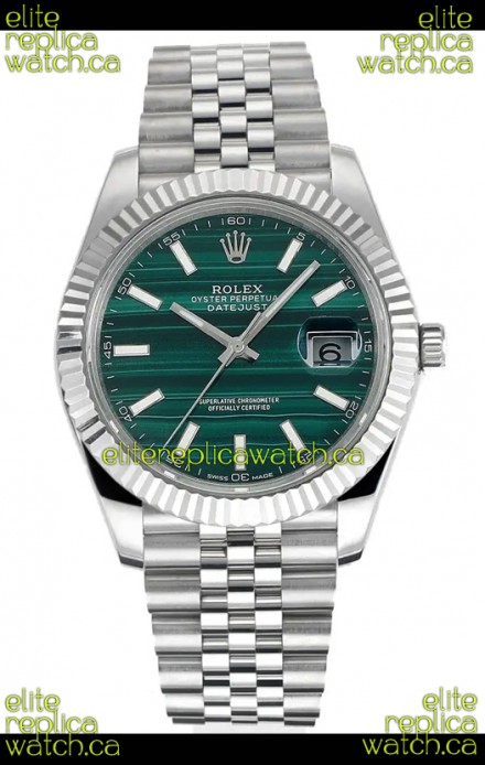 Rolex Datejust Cal.3235 Movement Green Striped Dial 41MM Super Clone Watch 