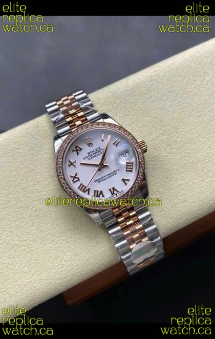 Rolex Super Clone Datejust 31MM White Dial Yellow Gold Super Clone Watch 