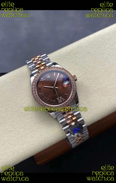 Rolex Super Clone Datejust 31MM Brown Dial Rose Gold Super Clone Watch 