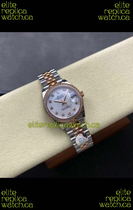 Rolex Super Clone Datejust 31MM Pearl Dial Rose Gold Super Clone Watch 