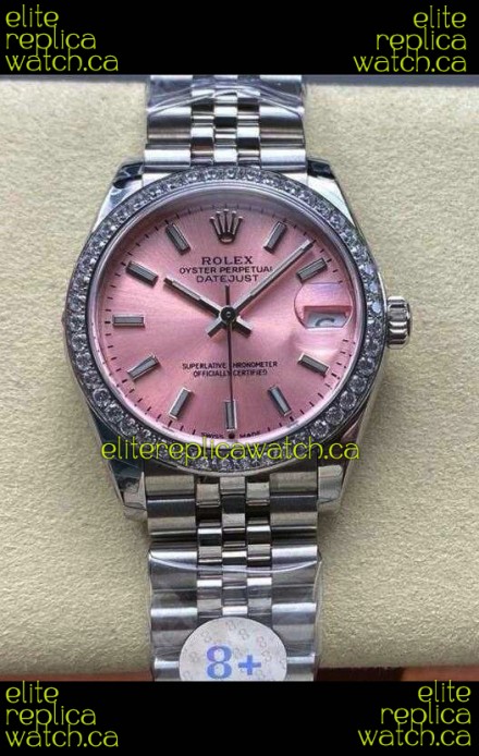 Rolex Super Clone Datejust 31MM Pink Dial Steel Case Super Clone Watch 