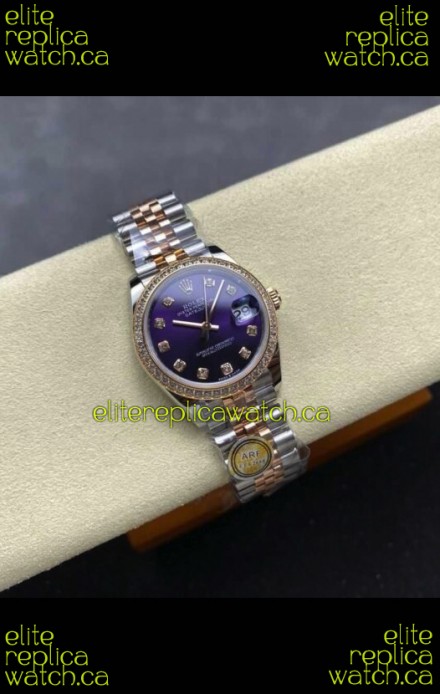 Rolex Super Clone Datejust 31MM Blue Dial Rose Gold Super Clone Watch 