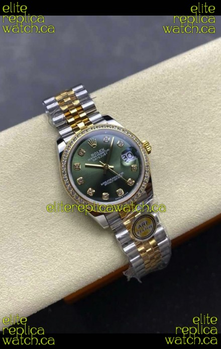 Rolex Super Clone Datejust 31MM Green Dial Yellow Gold Super Clone Watch 