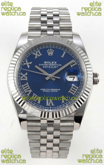 Datejust Super Clone 126334 Blue Roman Dial 41MM FREE SPRUNG MVMNT 3235 Watch 