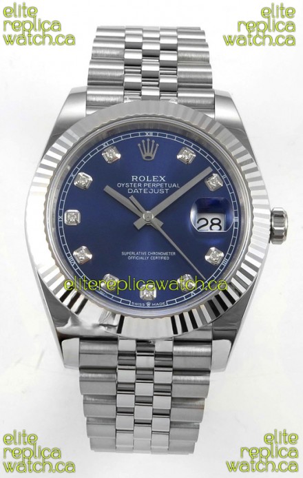 Datejust Super Clone 126334 Blue Diamonds Dial 41MM FREE SPRUNG MVMNT 3235 Watch 