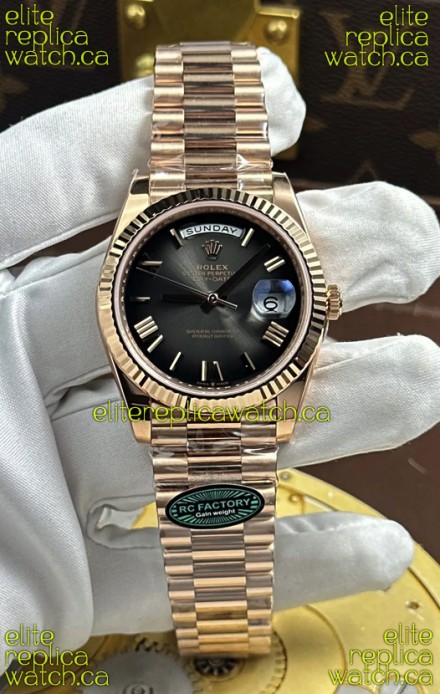 Rolex Day Date 228236 Rose Gold Slate Ombre Dial Super Clone Watch 