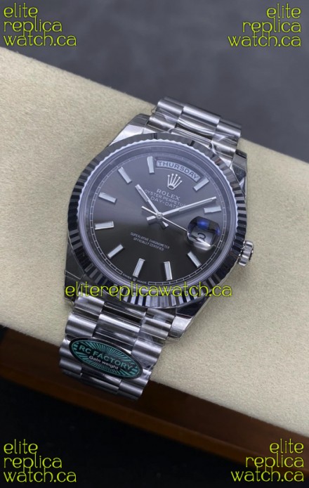 Rolex Day Date 228236 Stainless Steel Grey Dial Super Clone Watch 