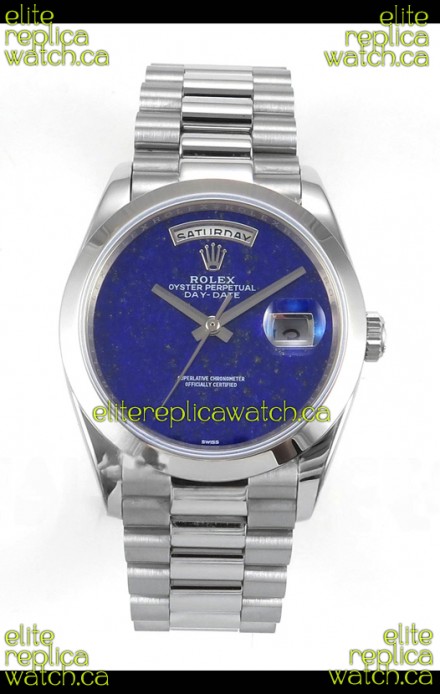 Rolex Day Date Stainless Steel Blue Lapis Dial 36MM Swiss Replica Watch 