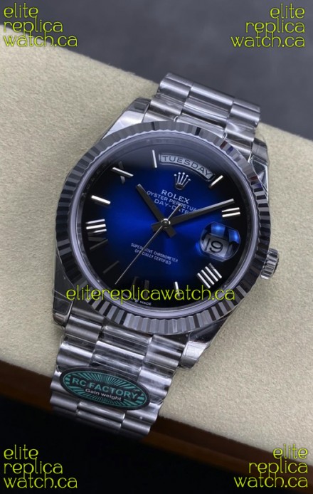Rolex Day Date 228236 Stainless Steel Blue Ombre Super Clone Watch 