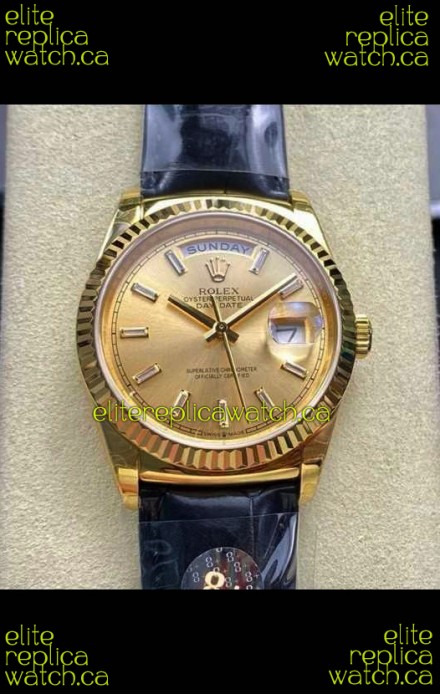 Rolex Day Date 128238 Yellow Gold in Gold Crystal Dial Super Clone Watch 