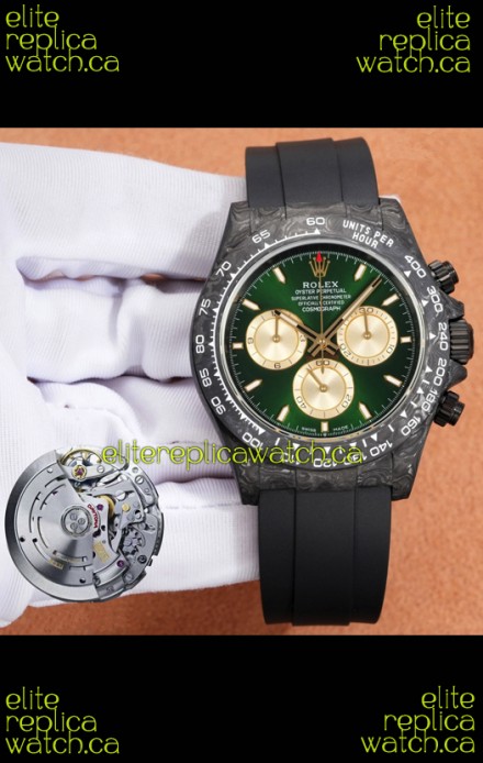 Rolex Daytona Forged Cabon Casing Green Dial Super Clone Watch 