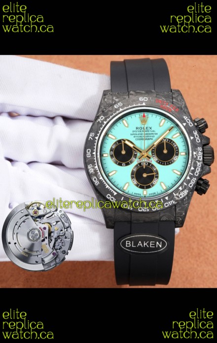 Rolex Daytona Forged Cabon Casing Tiffany Blue Dial Super Clone Watch 