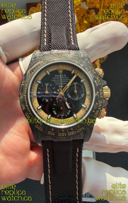 Rolex Daytona DiW Cream Invert Gold Carbon Fiber Super Clone Watch 