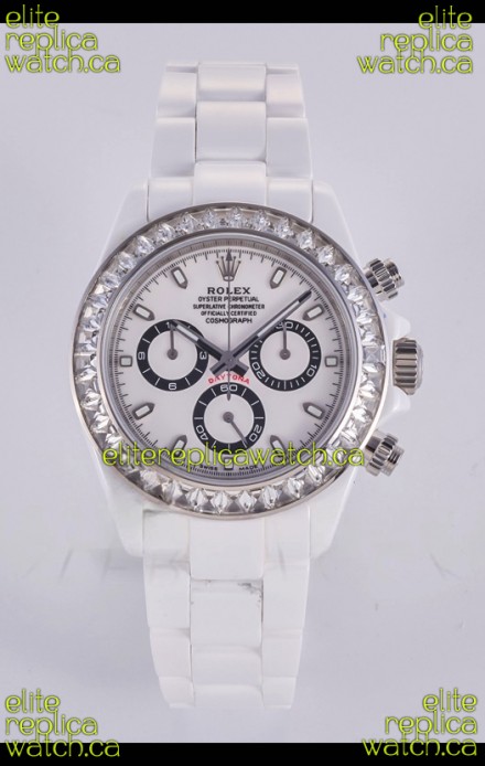 Rolex Daytona AET White Ceramic White Dial 4130 Movment Super Clone Watch 