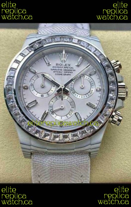 Rolex Daytona TPT Casing White Dial Nylon Strap Super Clone Watch 