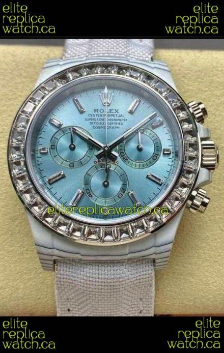 Rolex Daytona TPT Casing Ice Blue Dial Nylon Strap Super Clone Watch 