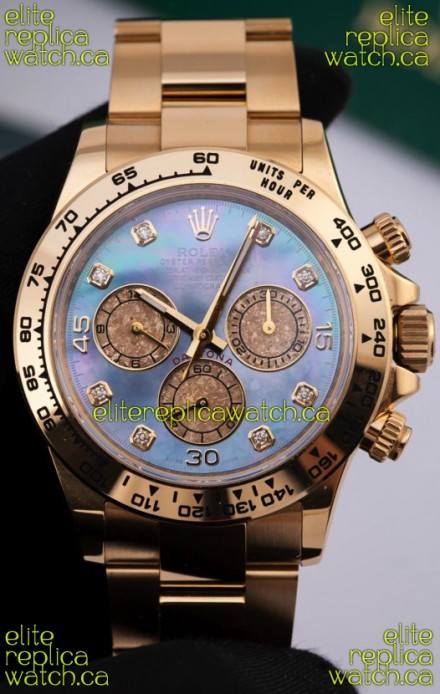 Rolex Daytona 116508 Yellow Gold Mother of Pearl FREE SPRUNG Super Clone Watch 