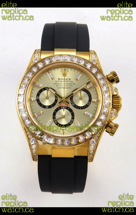 Rolex Daytona 126538 Yellow Gold FREE SPRUNG MVMT Gold Dial Super Clone Watch 
