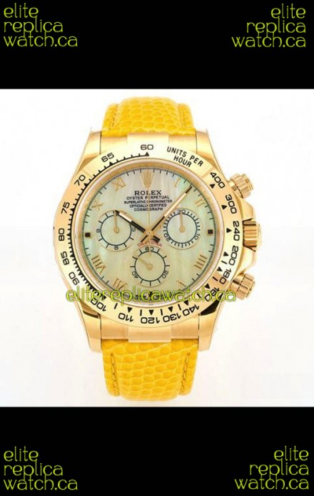 Rolex Daytona 116568 Yellow Gold 4801 Movement Yellow Dial Super Clone Watch 