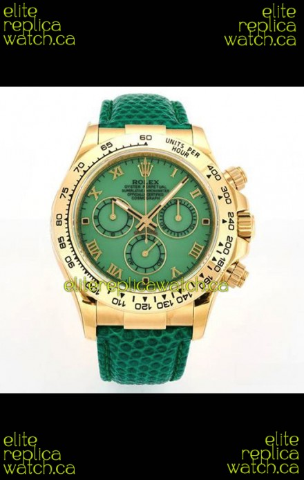 Rolex Daytona 116568 Yellow Gold 4801 Movement Green Dial Super Clone Watch 