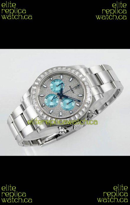 Rolex Daytona 116519 Stainless Steel Diamonds Dial Super Clone Watch 