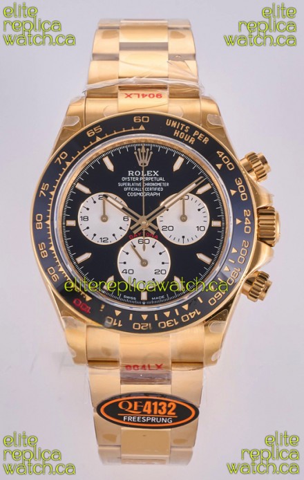 Rolex Daytona 126528 Le Mans Yellow Gold FREE SPRUNG MVMT Super Clone Watch 