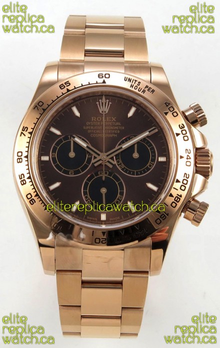 Rolex Daytona 126505 Rose Gold Brown Dial FREE SPRUNG MVMT Super Clone Watch 