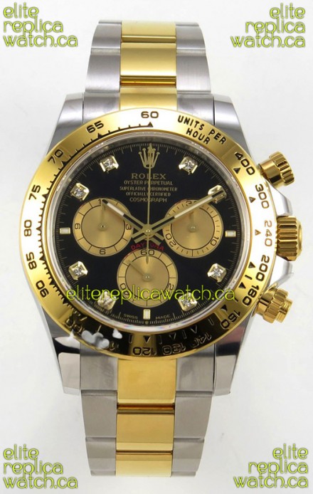 Rolex Daytona 126503 Two Tone Black Dial FREE SPRUNG MVMT Super Clone Watch 
