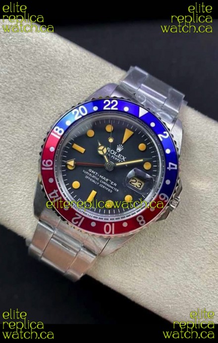 Rolex GMT Master 16750 Pepsi Patina Vintage Matte Dial Swiss Replica Watch 