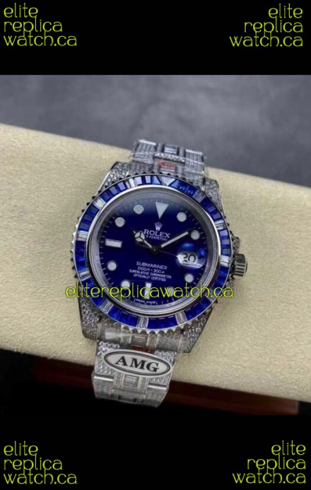 Rolex Submariner 116610 Iced Out Edition 20 Blue Dial Swiss Replica Watch 