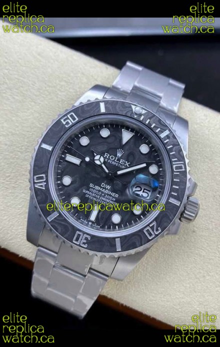 Rolex Submariner DiW Sandblasted Carbon Fiber Bezel/Dial FREE SPRUNG MVMNT Super Clone
