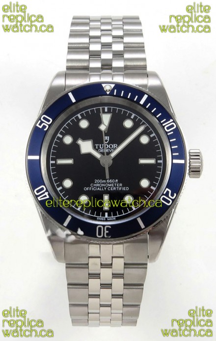 Tudor Black Bay 41 Black Dial Blue Bezel Jubilee Super Clone Watch 