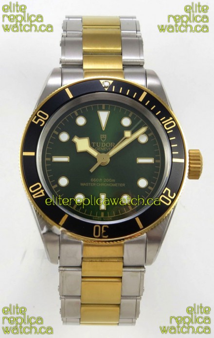 Tudor Black Bay 41 Two Tone Yellow Gold Green Dial Super Clone Watch 