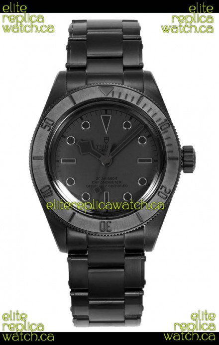 Tudor Black Bay PVD Case Black Dial Swiss Replica Watch 