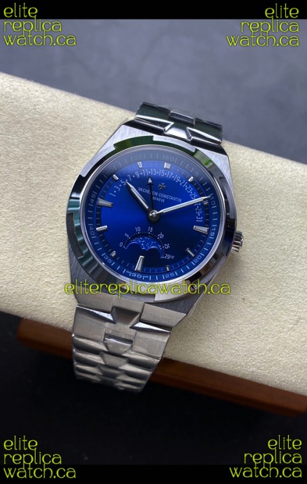 Vacheron Constantin Overseas True Moon Phase Steel Blue Dial Swiss Replica Watch 