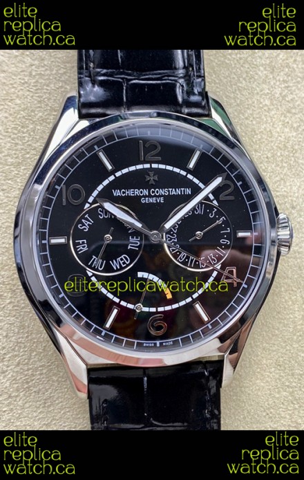 Vacheron Constantin Fiftysix Day-Date Stainless Steel Black Dial Swiss Replica Watch 