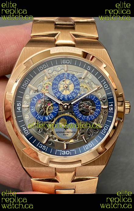 Vacheron Constantin Overseas Perpetual Calendar Rose Gold Swiss Replica Watch 