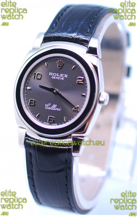 Rolex Cellini Cestello Ladies Swiss Replica Watch in Grey Silver Dial