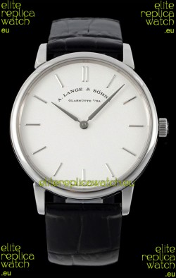 A.Lange & Sohne Saxonia Thin Swiss Replica Watch Steel Case White Dial
