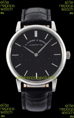 A.Lange & Sohne Saxonia Thin Swiss Replica Watch Steel Case Black Dial