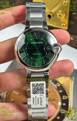 Ballon De Cartier Green Dial 1:1 Mirror Swiss Replica Watch in 904L Steel Casing - 42MM