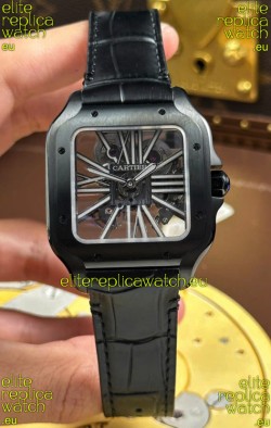 Santos De Cartier Super Clone Watch in Skeleton Dial PVD MLF Coating Watch 