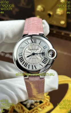 Ballon De Cartier Swiss Automatic 1:1 Mirror Quality 33MM in Pink Strap