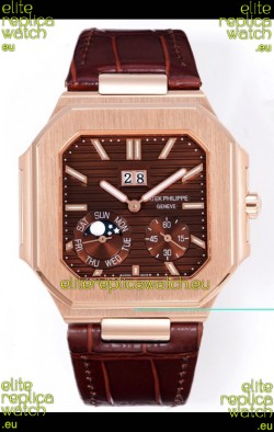 Patek Philippe Cubitus 5822 Rose Gold Casing Brown Dial Swiss Replica Watch