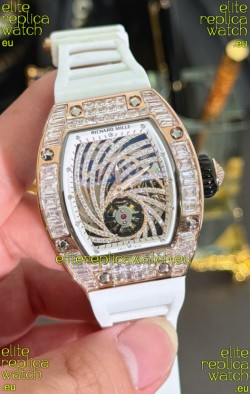 Richard Mille RM51-02 Rose Gold Casing Watch in Mossanites Automatic Movement