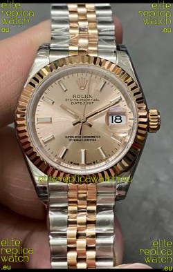 Rolex Datejust Super Clone Green Dial 2 Tone Rose Gold - Gold Dial Watch 28MM