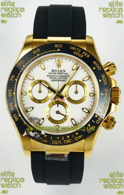 Rolex Daytona Super Clone 116518 Yellow Gold White Dial Original Cal.4130 Movement