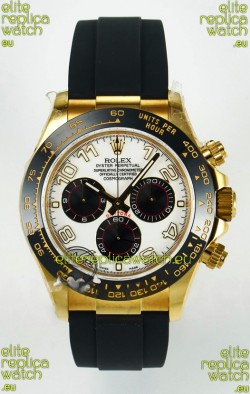 Rolex Daytona Super Clone 116518 Yellow Gold White Dial Original Cal.4130 Movement